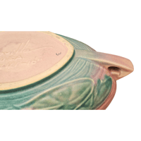 Image 11 of 1940s Roseville Pottery Water Lily Console Planter/Bowl