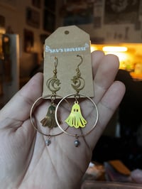 Image 3 of Moon & Star Ghostie Hoops 👻✨🌛