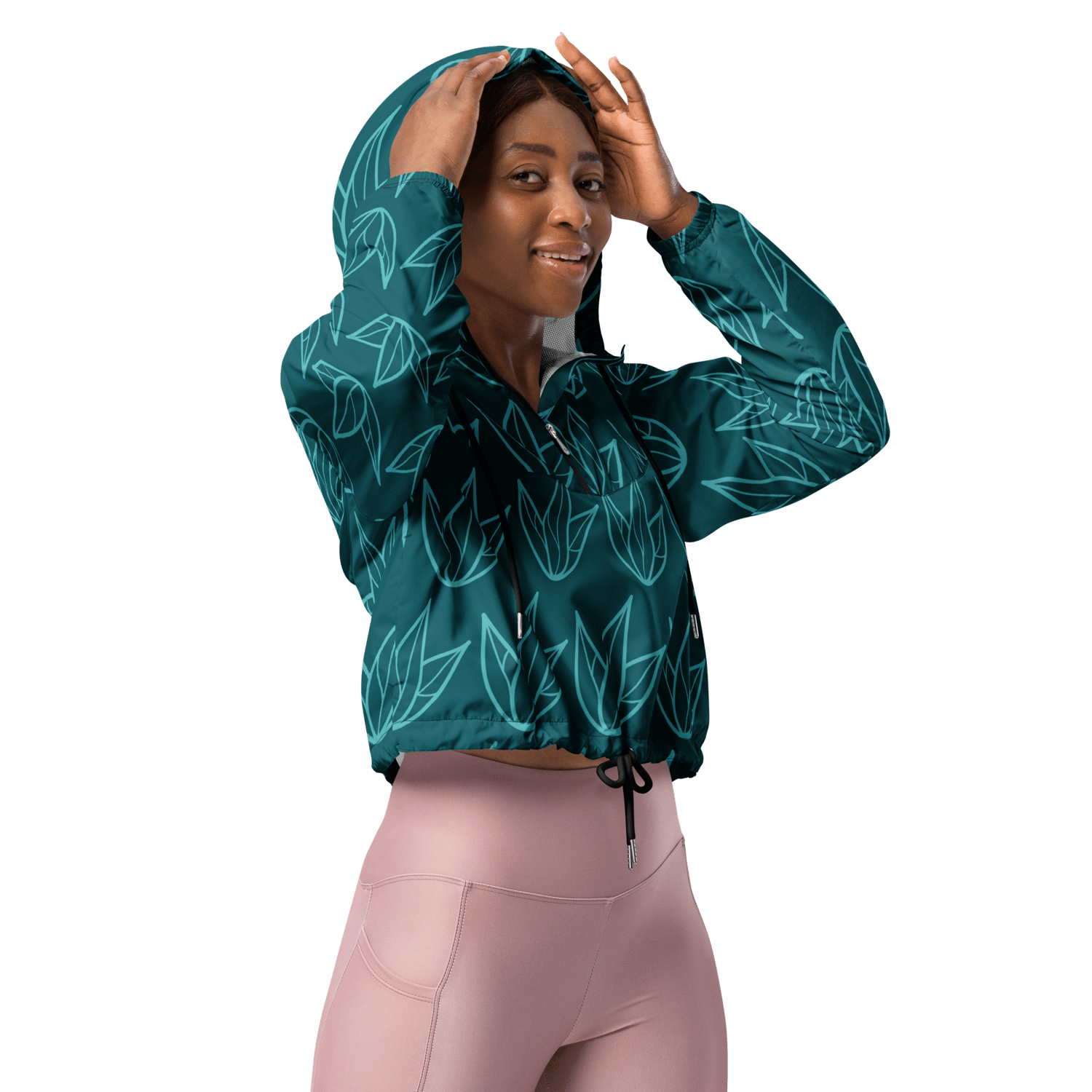 Image of Women’s  lotus yoga cropped windbreaker