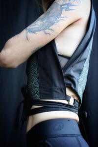 Image 4 of TYRA wrapped Blouse,  green leopard 