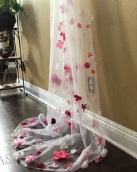 Image 4 of Custom Pink Floral Veil