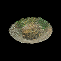 Image 1 of Textured Deco Clear and Green Dish