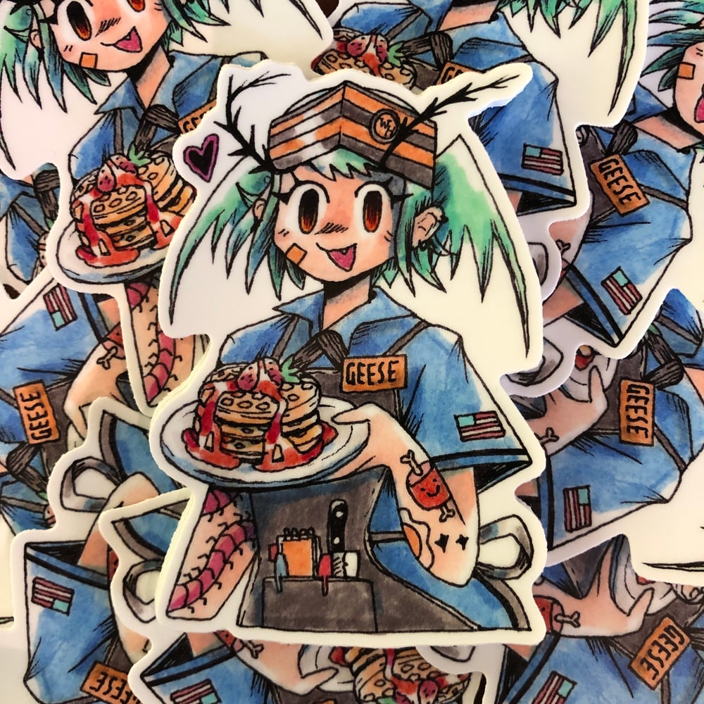 Image of Waffle House Waifu Sticker
