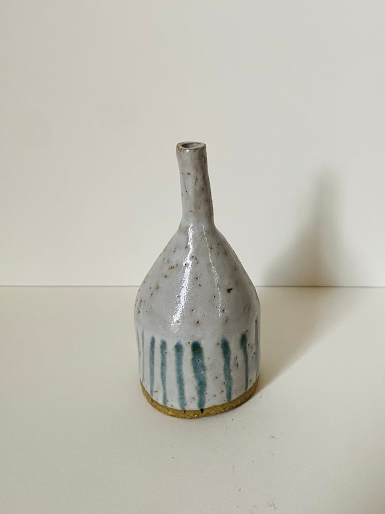 Minature Bottle (off white/green ) Image 2