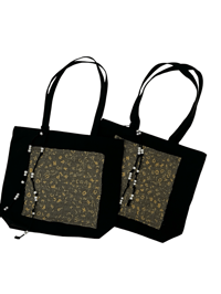 Image 3 of Sac Tapisserie alphabet en noir // Alphabet Tapestry Tote in Black