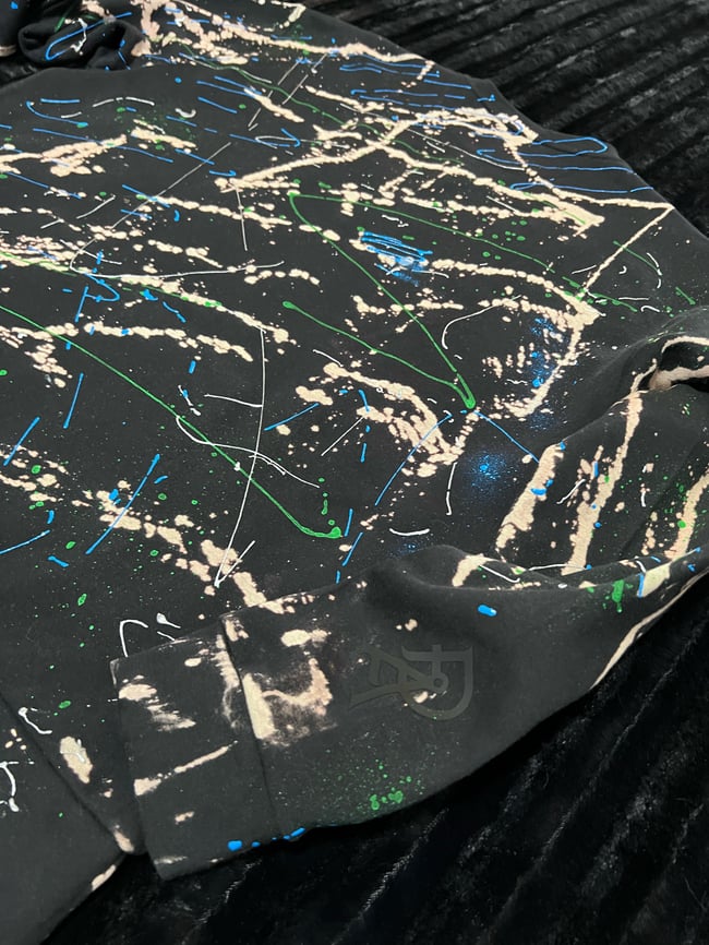 Do It In Reverse Splater Paint Pocket Sweatshirt (Blue/Green/Silver)