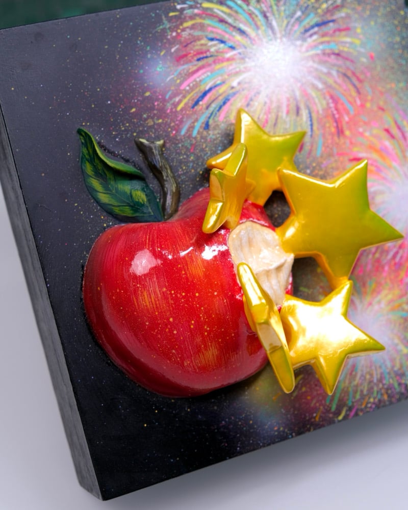 Image of APPLE BITE ✧ Original 3D Mixed Media Painting