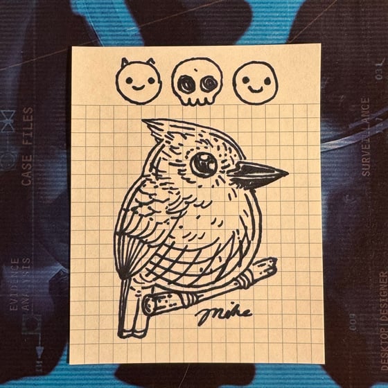 Image of Fat Bird Sharpie Sketch #242
