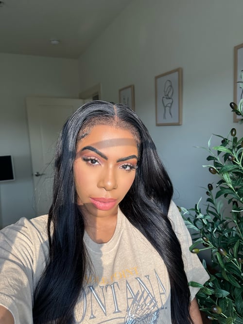 Image of 20 inch RELAXED LIGHT YAKI 13x6 Lace front wig with KINKY EDGES