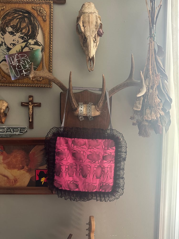 Image of Pink Roach Printed Tapestry 