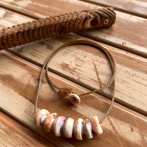 Image of Hawaiian golden puka shell stacker necklace