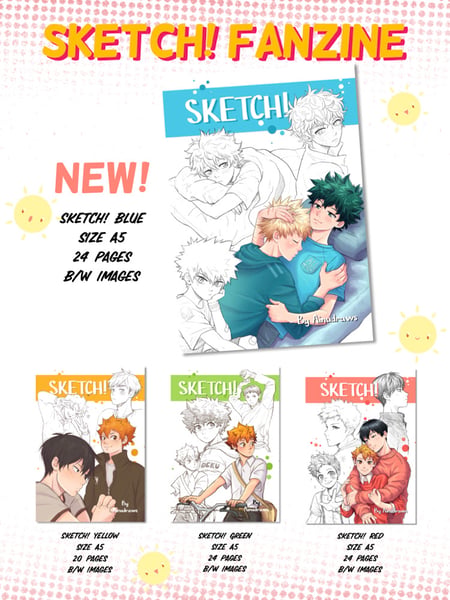 Image of Sketch! Fanzine [Yellow, Green, Red, Blue)