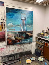 Image 11 of Painting / maleri / "Charlottenlund – Malerdrømme og tankestreger – Bellevue" / 120x150 cm