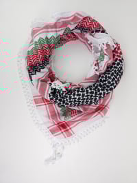 Image 1 of Palestine Flag Cotton Keffiyeh (Made in Jordan)