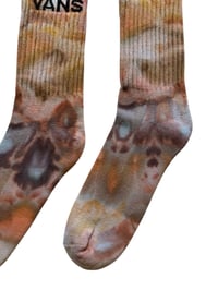 Image 5 of L/XL Adult VANS Hand-Dyed Crew Socks in Golden Watercolor Ice Dye