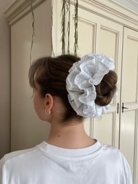 Image 3 of White Check Recycled Fabric Fruff