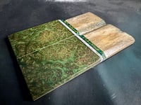 Image 3 of Giraffe Bone & Green Redwood Burl Segmented Knife Scales