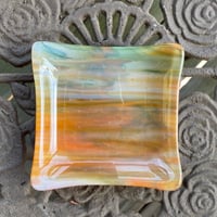 Image 1 of Fused Glass Square Trinket/Soap Dish 3