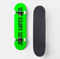 Image 2 of 8 1/8" (JESUS SAVERS BRO.) Skateboard 
