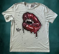 Image 1 of “BLOODTHIRSTY” CUSTOM PAINTED ART TSHIRT 2XL