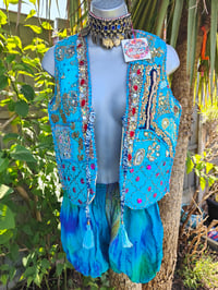 Image 1 of Mykonos Jewelled Waistcoat - Turquoise 6-8 uk