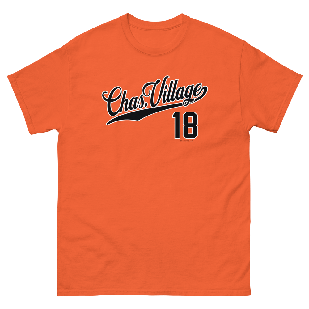 Image of Charles Village Baltimore T-Shirt 21218 Mens (Orange)