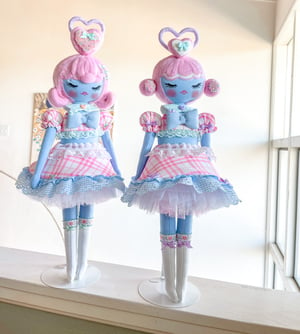 Image of RESERVED FOR DAYNA Medium Art Doll Love Monster Blue 2