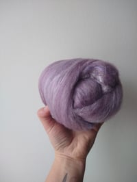 Image 2 of Amethyst Smooth Luxe Batt 2 oz felting spinning fiber arts supply wool batt silk