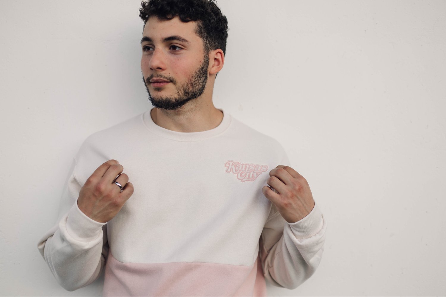 Image of VINTAGE VIBES PINK/BONE SPLIT COLORBLOCK