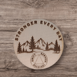 Image of Personalized Wooden Sobriety Coin: AA / NA Anniversary Gift