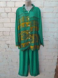 Image 3 of  M/l Sari PJ Lounge set with Bag tassel teal