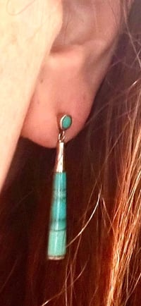 Image 4 of Inlay tube design post earrings 
