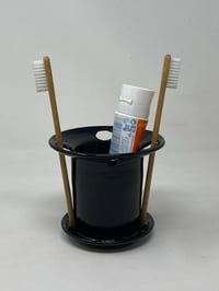 Image 4 of Four hole Black Glaze Toothbrush Holder