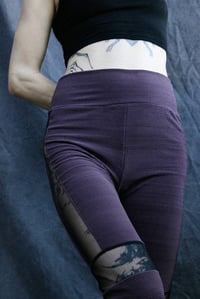 Image 3 of RAYA Leggings,  purple fleece
