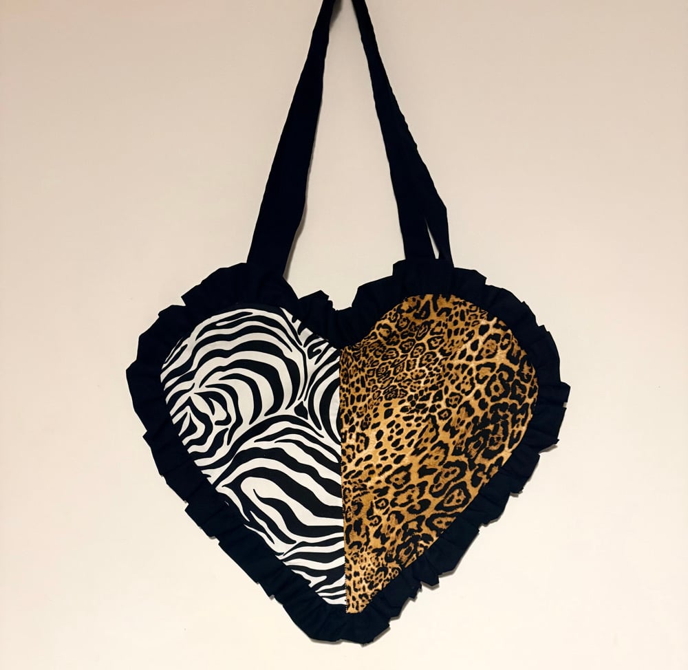 Image of Fierce Duo Heart Bag – Zebra & Leopard Edition 