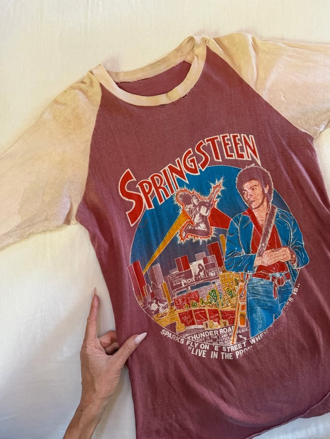 vintage Bruce Springsteen tour raglan 3/4 sleeve concert t shirt tee
