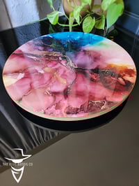 Image 4 of 15" Epoxy Resin Art Lazy Susan Turntable 'The Seven of Wands'