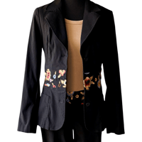 Image 1 of Y2K Embroidered Floral  Two Piece Suit - Bisou Bisou - Size 6