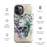 Image 3 of Steampunk Goth Colorful Skull/Butterflies Tough Case for iPhone®