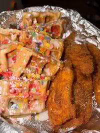 Fruity Pebbles Chicken & Waffles 