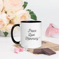 Image 3 of Mug with Color Inside Peace Love Harmony