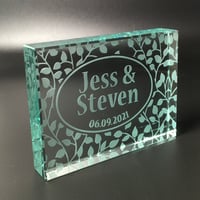 Image 1 of Personalised Wedding Glass Block