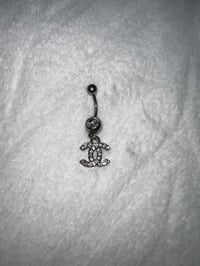 Silver Double C Belly Piercing