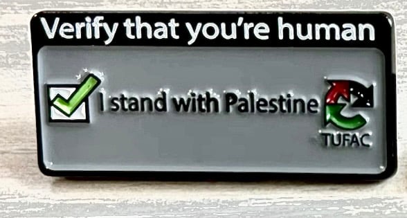 Verify that you’re human pin badge