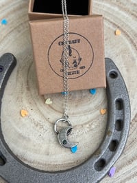 Image 2 of sand casted crescent moon necklace 