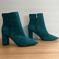 Image 2 of NINE WEST Elegant Pointed Toe Teal Suede Ankle Boots