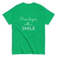 Image 2 of Unisex classic tee, Peace Begins With A Smile Tee