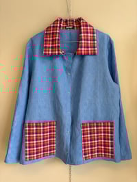 Image 1 of Blue shirt with checks (m/l)