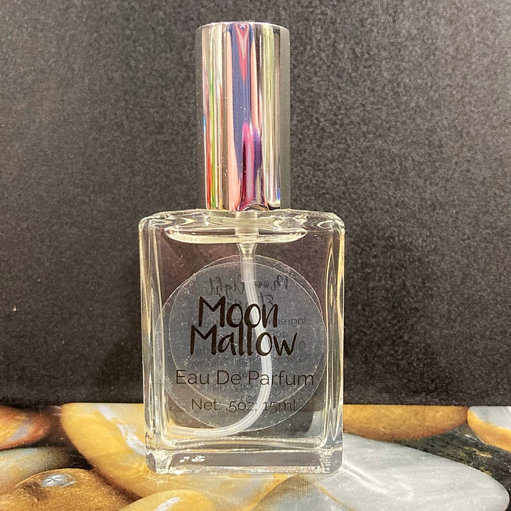 Image of Moon Mallow Eau De Parfum. Sweet Vanilla Marshmallows. .5oz; 15ml