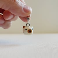 Image 2 of Cream and Orange Cat Stitch Marker